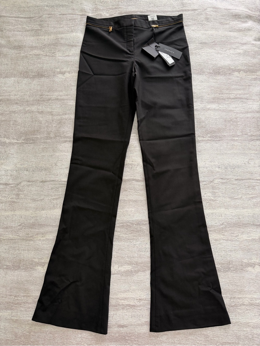 NWT Versace Black Flared Women's Pants, Size 40